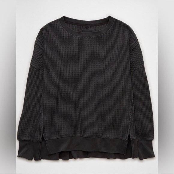 AE Big Hug Waffle Crew Neck Sweatshirt - Picture 7 of 14